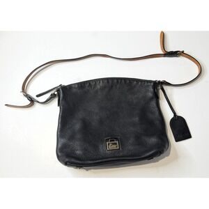 Dooney Bourke Black Pebble Grain Leather Crossbody Bag Capsule Quiet Luxury Hobo